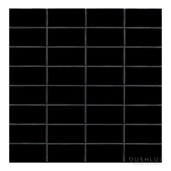 Фото Mutina Din Керамогранит 30x30см, мозаика 7.4x3.6см, универсальный, цвет: black matt