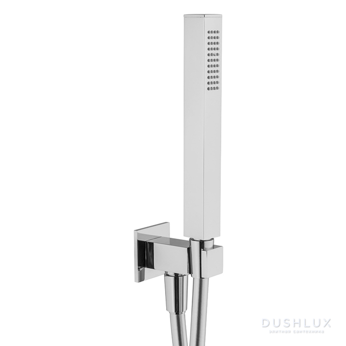 Фото Plumberia Selection TAG Душевой гарнитур с ручным душем, держателем и шлангом PVC 150см., цвет: хром