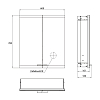 EMCO Evo Зеркальный шкаф 60x70см., с подсветкой, встраиваемый, 2 двери, 2 полки, розетка, цвет: алюминий