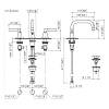 Dornbracht Tara Смеситель для раковины, на 3 отв., с донным клапаном, цвет: Шампанское сатинированное
