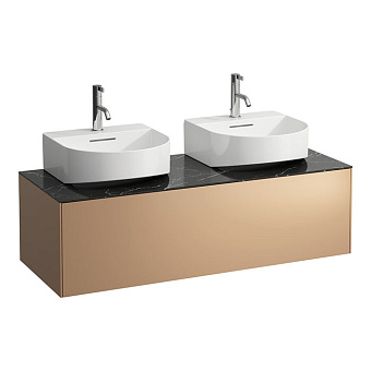 Laufen Sonar Тумба 117.7x45.5x34cм., с раковиной, 1 отв., цвет: медь/черный мрамор