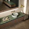 Oasis Naos Композиция №8 Комплект мебели 245x56xh32см, подвесной, мраморный топ verde alp, цвет: золото матовое/орех трубчатый