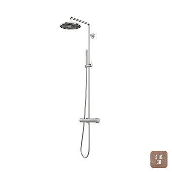 Almar 316 Stainless Steel Душевая система с термостатическим смесителем, настенная, цвет: Copper 316 Brushed PVD