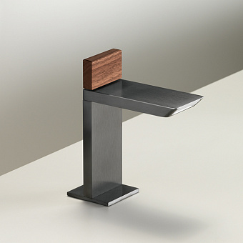 CEA Design BAR Смеситель для раковины, 1 отв., прогрессивный, цвет: PVD черный сатинированный/Тик Бирманский
