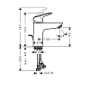 Hansgrohe Logis Смеситель для раковины 100, однорычажный, со сливным гарнитуром, цвет: матовый черный