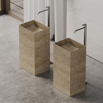 Dea Design Marble Napoli Раковина 45x35x85см., напольная, без отв., мрамор, цвет: Travertine