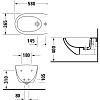 Duravit Architec Биде подвесное 36x58см., Durafix, цвет: белый