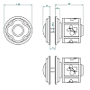 THG CAPUCINE VERT DECOR PLATINE Ручка дверная одинарная, декор платина/зеленый, цвет: хром