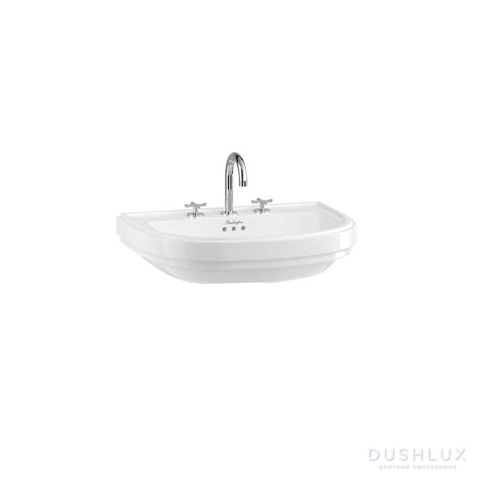 Фото Burlington Riviera Раковина 58x47см, подвесная, с 3 отв., цвет: белый