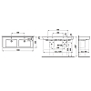 Laufen Pro S Раковина двойная 130x48х11.5см , с 1 отв., на каждую раковину, цвет: белый глянцевый