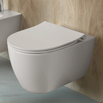Ideal Standard I.life O Унитаз подвесной 53x35см, безободковый, смыв HydroTwist, с сиденьем, крепление EasyFix+, цвет: белый
