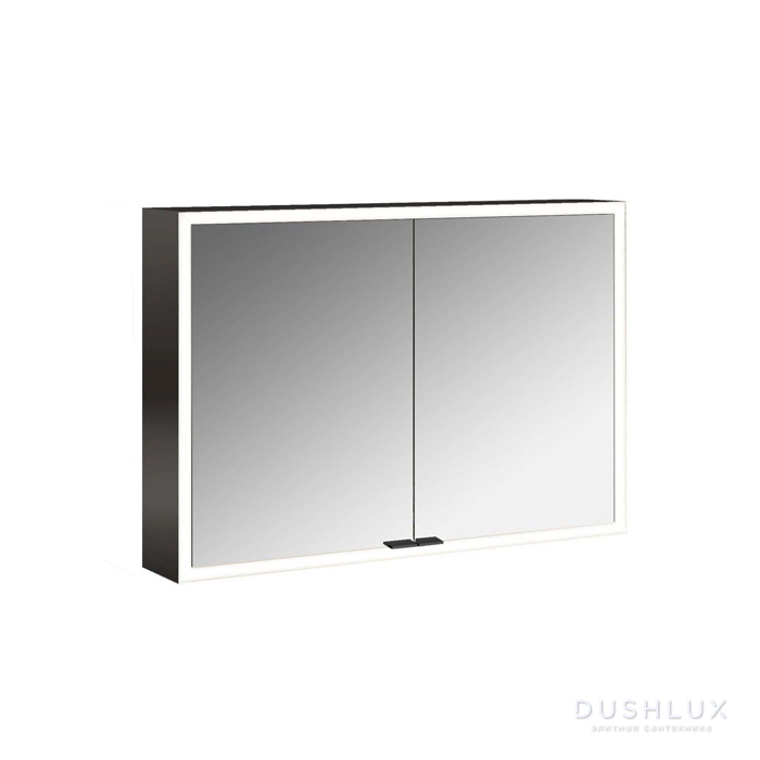 Фото Emco Prime Зеркальный шкаф 100см., с подсветкой LED навесная модель, 2-дверки, IP 20 с Lichtpaket, зеркальная задняя стенка, цвет черный