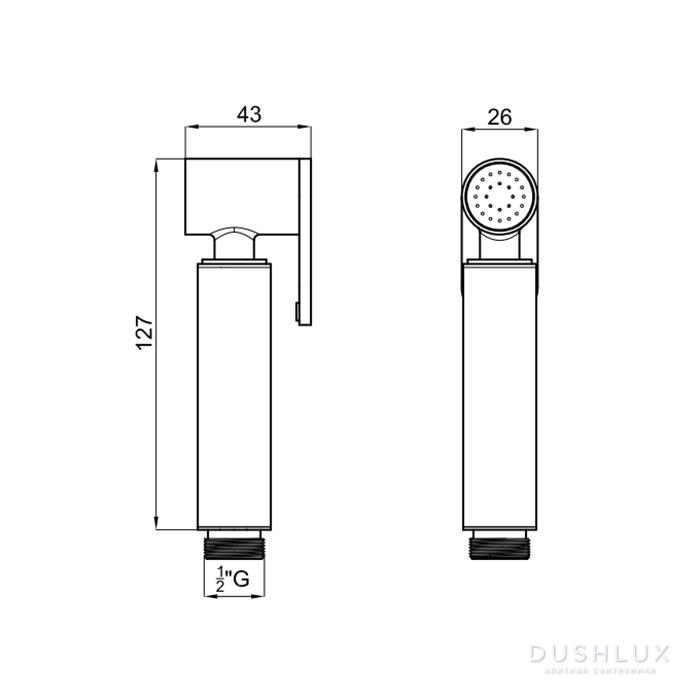 Noken Round Гигиенический душ, круглая, настенный, цвет: медь ...