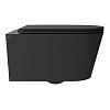 Alice Hide Round Унитаз 57х37см., подвесной, безободковый, с сиденьем и крышкой с микролифтом, с набором для крепления, цвет: чёрный матовый