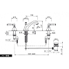 Nicolazzi Teide Смеситель для раковины, 3 отв., с донным клапаном, ручки Crystal lever, цвет: Gold