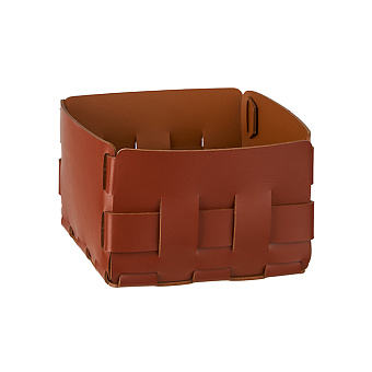 ADJ Корзинка Mini Bottega, 19x19xH13 см., цвет: бордо/коньяк