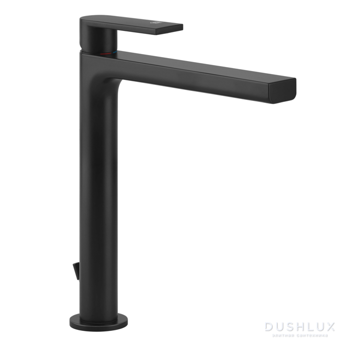 Фото Gessi Emporio Via manzoni Смеситель для раковины, на 1 отв, высокий, с донным клапаном, цвет: Black XL