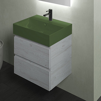 Hatria Abito Раковина накладная, 58x48см, без отв., без перелива, цвет: night green