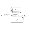 Azzurra Elegance Squared Раковина 102x46x12.5см., накладная, без отв., Dx, цвет: белый