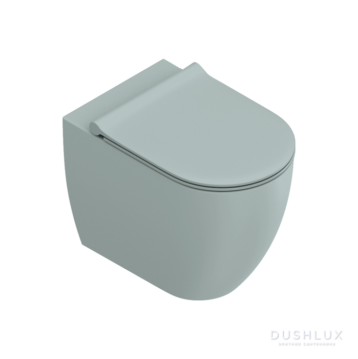 Фото Catalano Sfera Унитаз напольный 54x35см, безободковый, смыв Tornado, покрытие Twinglaze+, цвет: Aqua Satinato