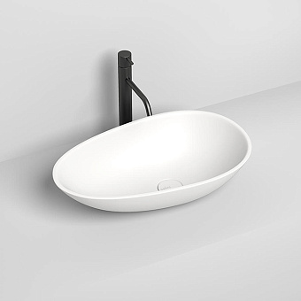 Salini Callista 101 Раковина накладная 58х34.5х14cм, без отв., без перелива, S-Sense, цвет: белый глянцевый