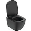 Ideal Standard Idealmood Унитаз подвесной 53.5х36.5см., AquaBlade®, с сиденьем и крышкой, цвет: Черный матовый