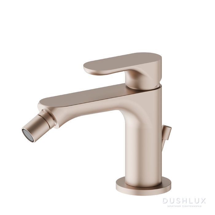 Фото Newform Linfa II Смеситель для биде, 1 отв., с донным клапаном, цвет: copper satin