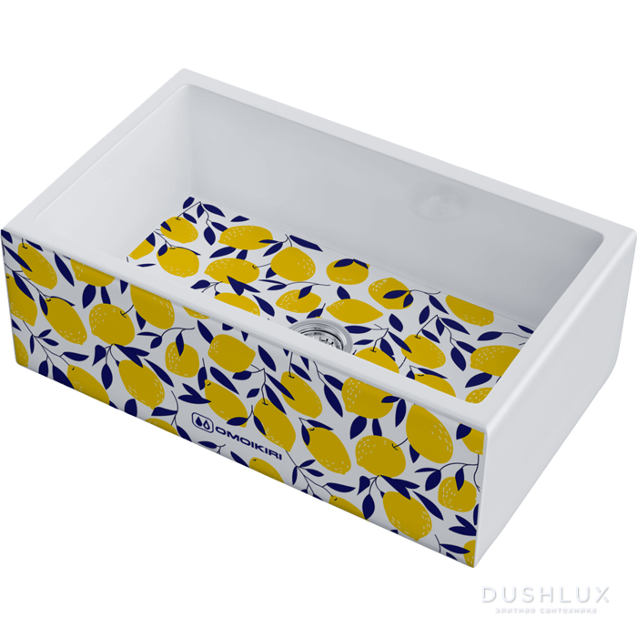 Фото Omoikiri Mikura 76-Lemon Кухонная мойка 76x25,4x46см.,встраиваемая, цвет: белый