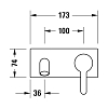 Duravit C.1 Смеситель для раковины, встраиваемый, излив 174мм, цвет: хром