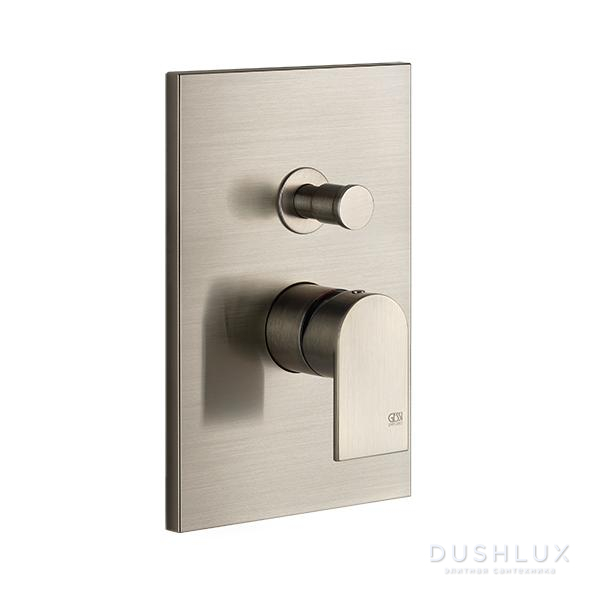 Фото Gessi Emporio Via manzoni Смеситель для душа, встраиваемый, на 2 выхода с переключателем ванна-душ, цвет: Finox Brushed Nickel