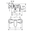 Hansgrohe Rebris E Смеситель для душа, настенный, цвет: черный матовый