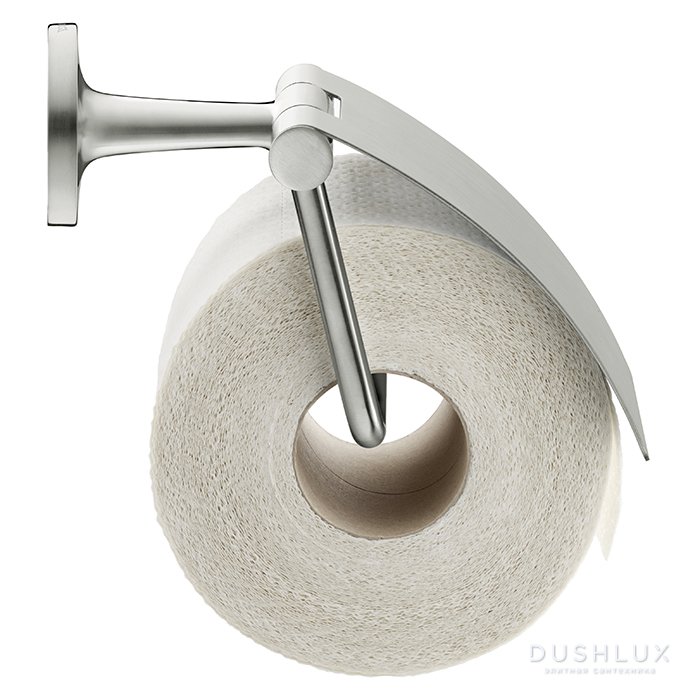 Фото Duravit Starck T Держатель туалетной бумаги, с крышкой, подвесной, цвет: Stainless steel Brushed