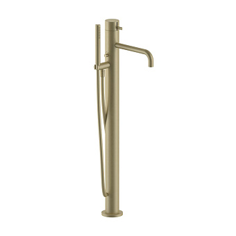 Fantini AF/21 Смеситель для ванны, напольный, излив 250 мм, цвет: Matt British Gold PVD