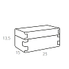 Colombo Adj Коробка Snob 25x15хH13.5см., настольная, цвет: небесный/эвкалипт