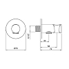 Almar Round Душевое подключение с держателем, круглый отражатель, цвет: Copper Brushed PVD