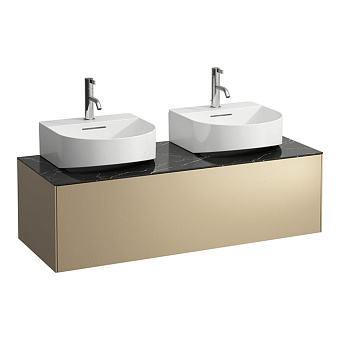 Laufen Sonar Тумба 117.7x45.5x34cм., с раковиной, 1 отв., цвет: золото/черный мрамор