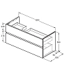 Ideal Standard Finesse Тумба с раковиной 120x50см, подвесная, SX, 2 ящика, 1 отв., цвет: белый матовый