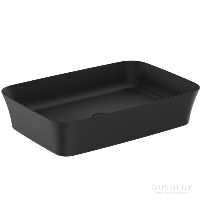 Фото Ideal Standard Ipalyss Раковина накладная, 55х38см., без отв., Diamatec®, цвет: черный матовый