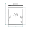 THG CAPUCINE VERT DECOR PLATINE Банка керамическая с крышкой, настольная, декор платина/зеленый, цвет: белый