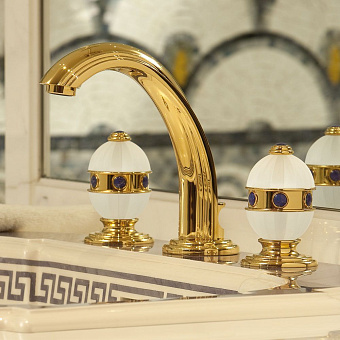 THG Amboise Lapis Lazuli Смеситель для раковины, цвет: золото/лазурит