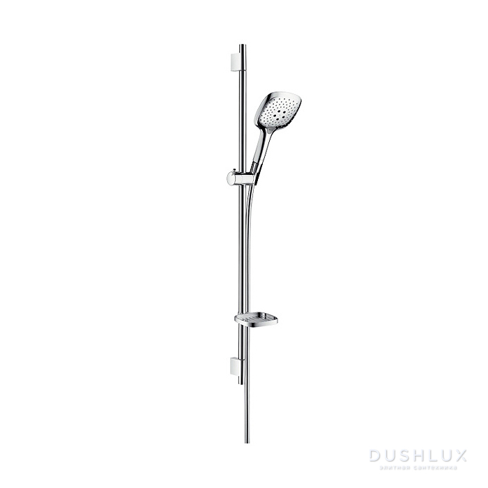 Фото Hansgrohe Raindance Select E Душевой набор: ручной душ 150 3jet (RainAir, CaresseAir, Mix), штанга 90см, шланг для душа, мыльница, цвет: хром