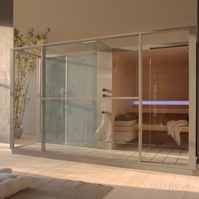 Фото Effegibi Logica Spa Filo Сауна&Хаммам 373x250xh217см, угловая DX, цвет: на выбор