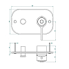 THG CAPUCINE VERT DECOR PLATINE Смеситель для душа встраиваемый, однорычажный, с переключателем, внешняя часть, декор платина, цвет: хром