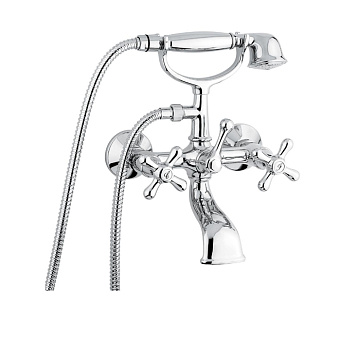Emmevi Deco Classic Смеситель с ручным душем для ванной, цвет: хром-золото