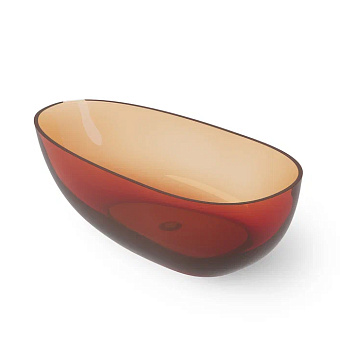 Dea Design Modern Ванна 180x90x57см., отдельностоящая, Glasstech, прозрачная смола, цвет: Sunset R1