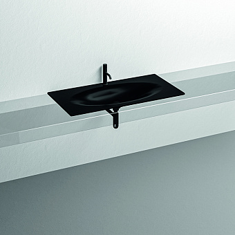 Kerasan Shape Раковина 102x52см, встраиваемая, с 1 отв., цвет: черный матовый