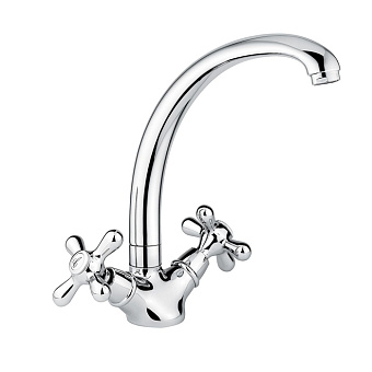 Emmevi Deco Classic Смеситель для раковины (поворотный излив 21 см), без донного клапана, цвет: хром