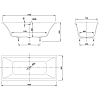 Knief Shape Ванна 180x80x60cм., встраиваемая, click-clack, цвет: белый матовый