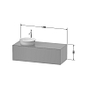 Duravit White Tulip Тумбочка подвесная 130x55x40.8 см, раковина, 1 выдвижной ящик, цвет: белый высокоглянцевый