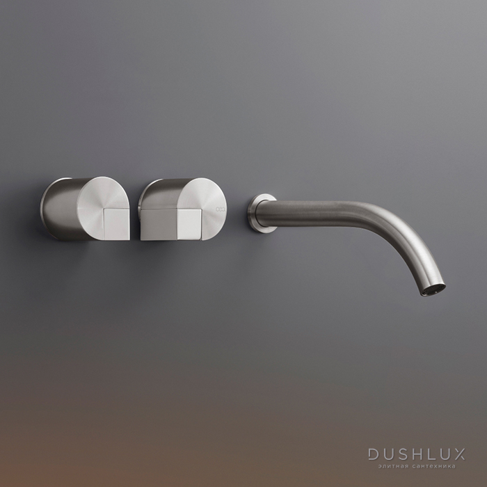 Фото CEA Design DUET Смеситель для раковины, настенный, цвет: нержавеющая сталь